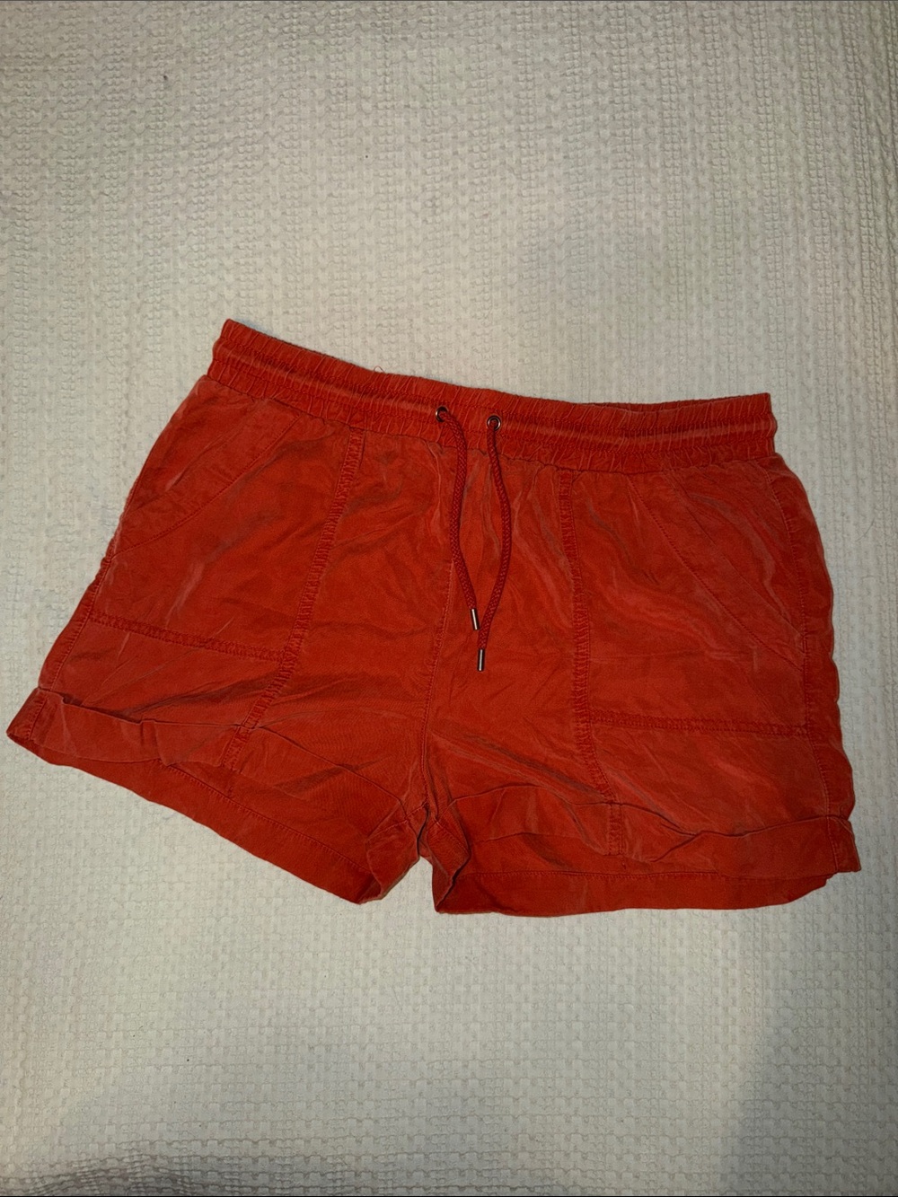 Women's Casual Drawstring Shorts - burnt orange